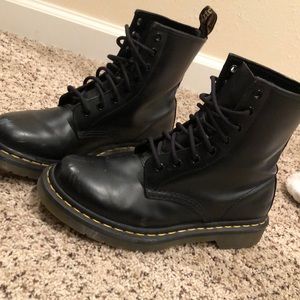 Dr. Marten’s matte black combat boot